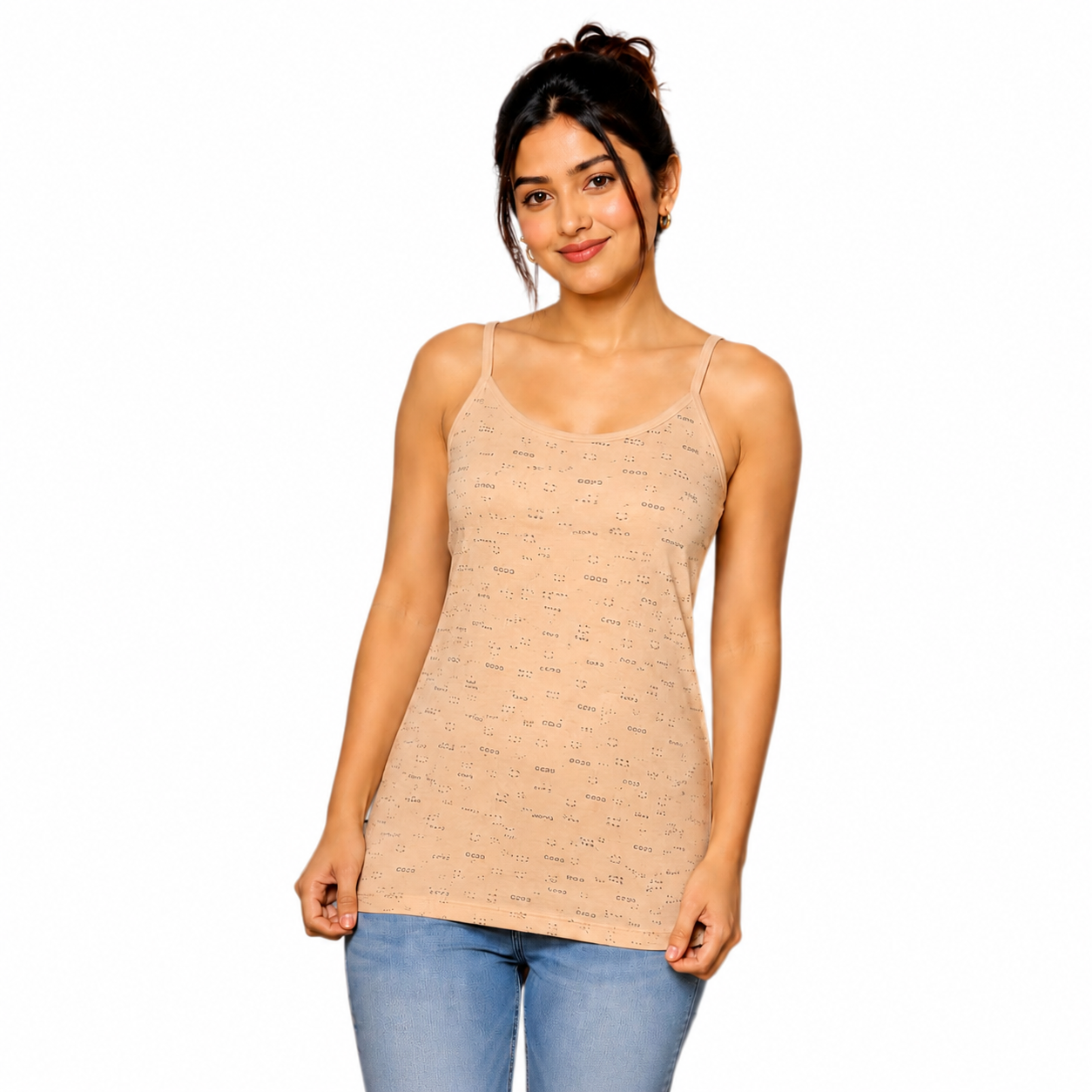 Pack Of 4 Women's Sleeveless Cotton Vest | Printed Tank Top Innerwear Set