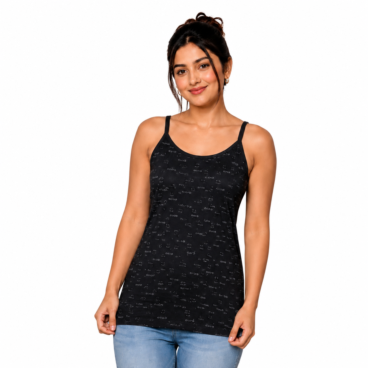 Pack Of 4 Women's Sleeveless Cotton Vest | Printed Tank Top Innerwear Set