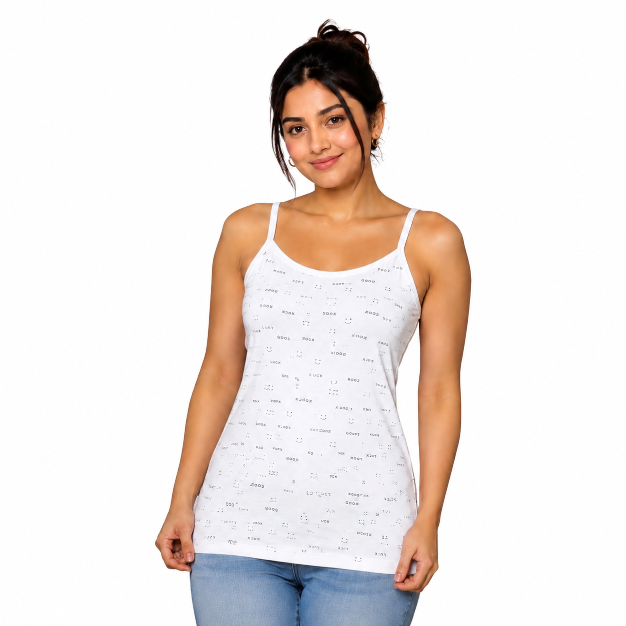 Pack Of 4 Women's Sleeveless Cotton Vest | Printed Tank Top Innerwear Set