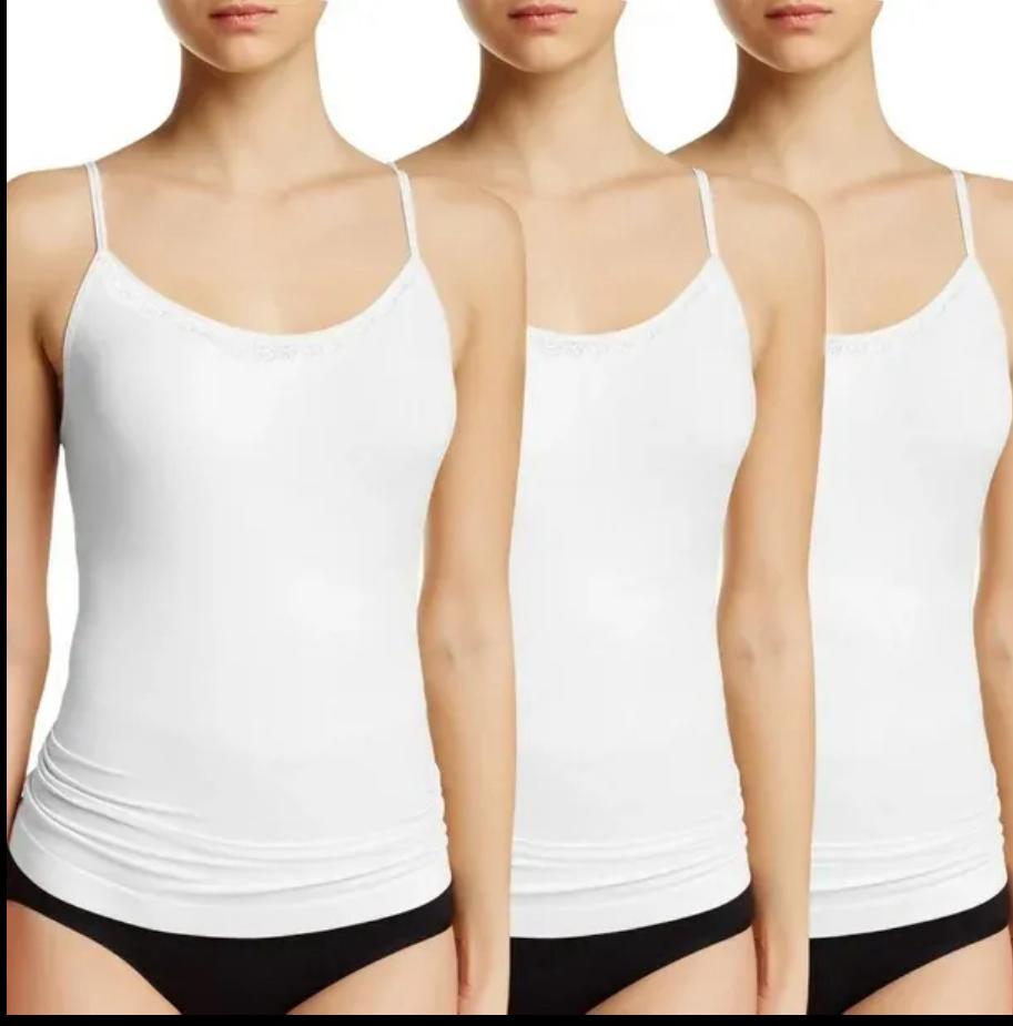 Pack of 3 Soft Cotton Camisole Tank Tops for Girls & Women