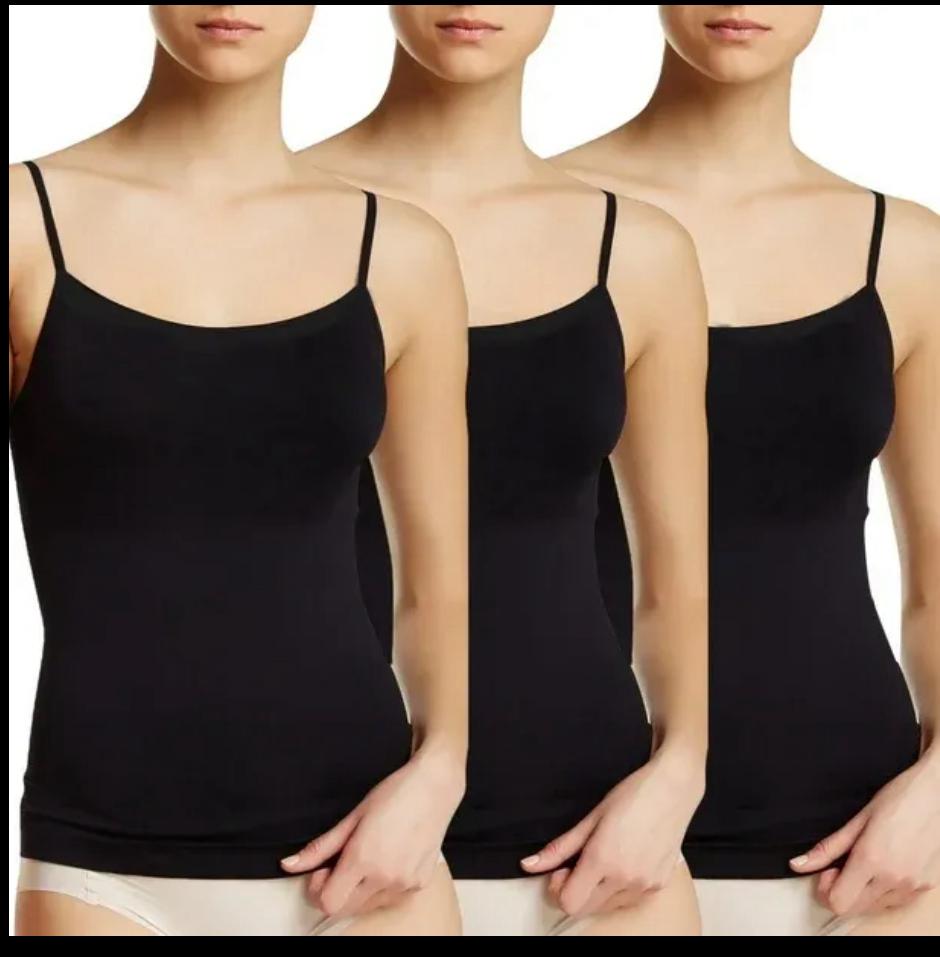 Pack of 3 Soft Cotton Camisole Tank Tops for Girls & Women