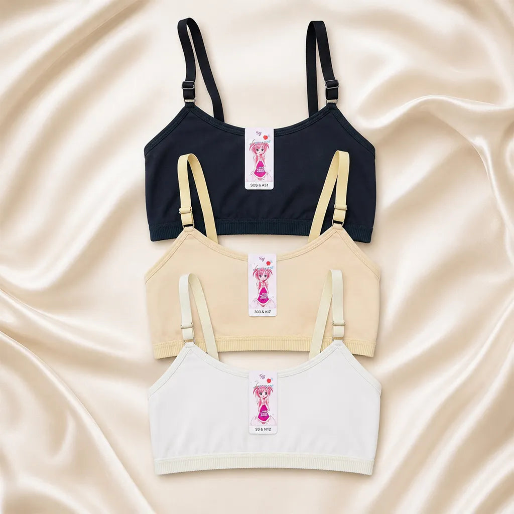 Girls Cotton Bra Vests (Pack of 3)