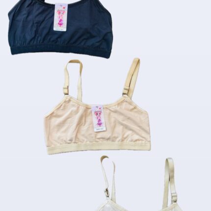 pack of 3 cotton printed adjustable and stretchable non padded bra vests for girls teenage girls under 15 year