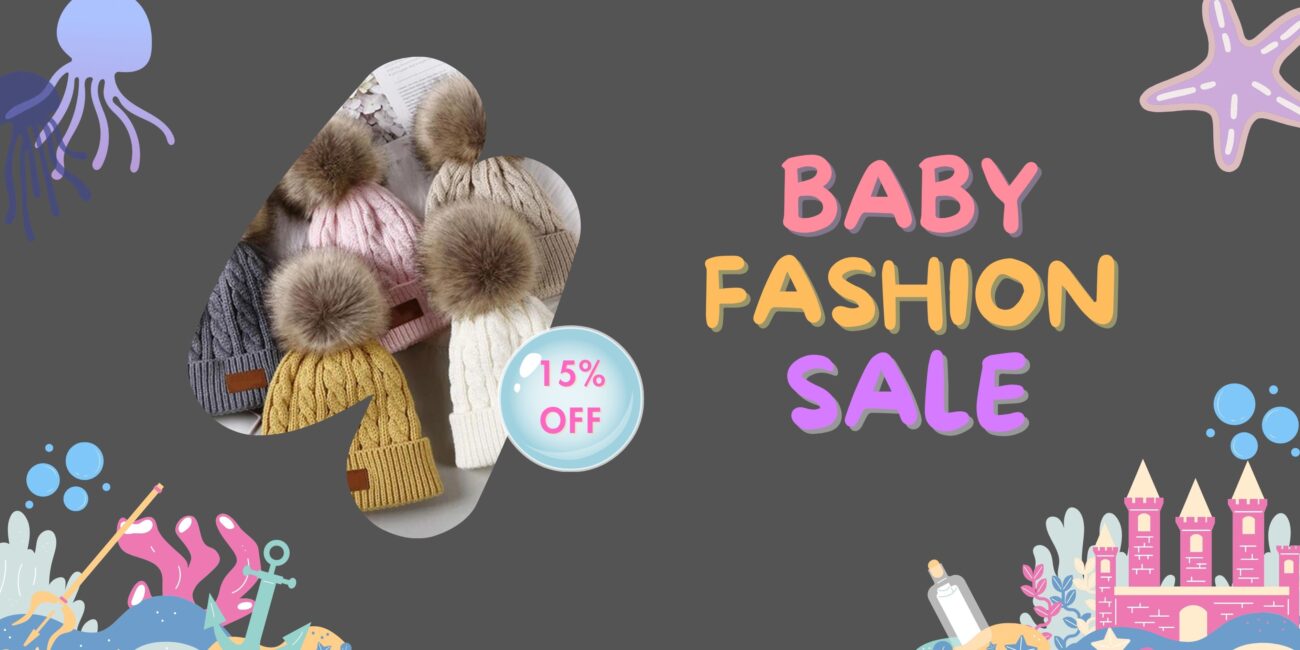 yellow pink colorful baby fashion special promo landscape banner