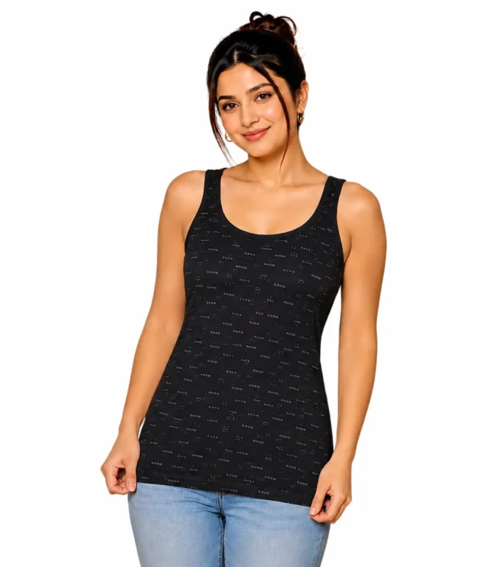 Pack of 4 Women's Sleeveless Cotton Vest | Printed Tank Top Innerwear Set